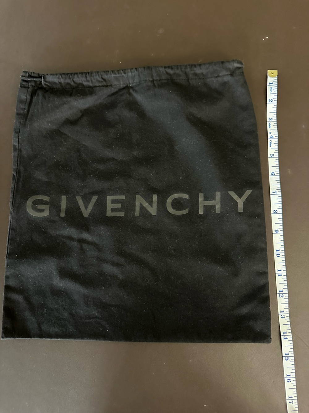 Givenchy Black Drawstring Dust Bag with Vertical Logo